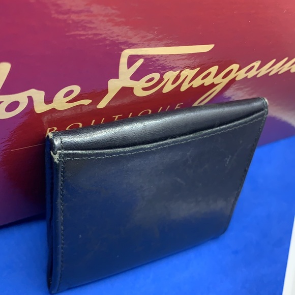 Rare Salvatore Ferragamo Black Leather Gancini Coin Purse card case Wallet - Picture 4 of 7